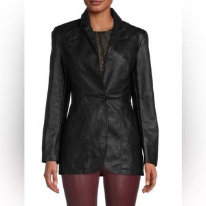 MAX STUDIO Faux Leather Blazer S